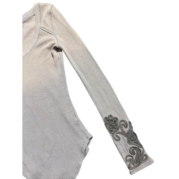 Free People Masquerade Cuff Long-Sleeve Thermal Top Ombré Sz S - Picture 4 of 12